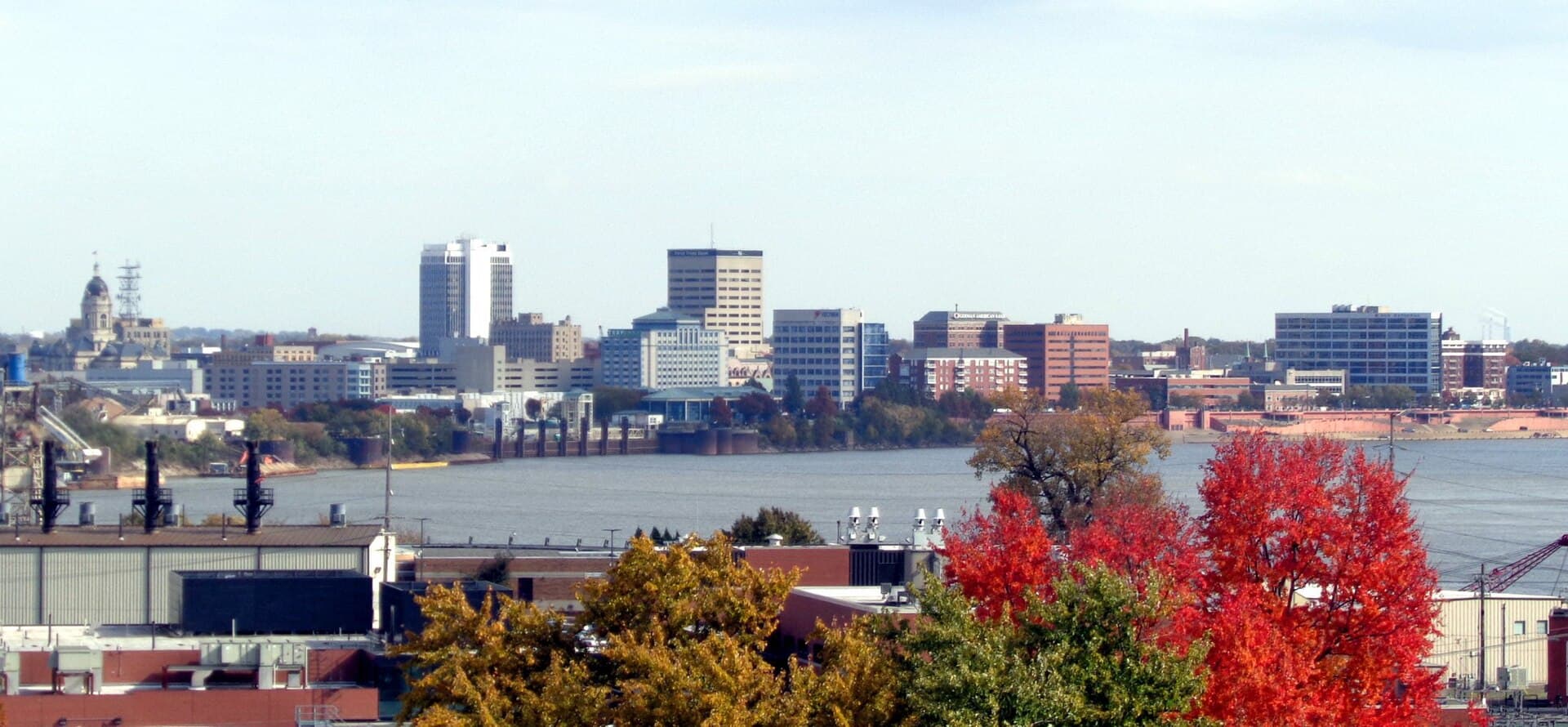 Vue du centre-ville d’Evansville, Indiana