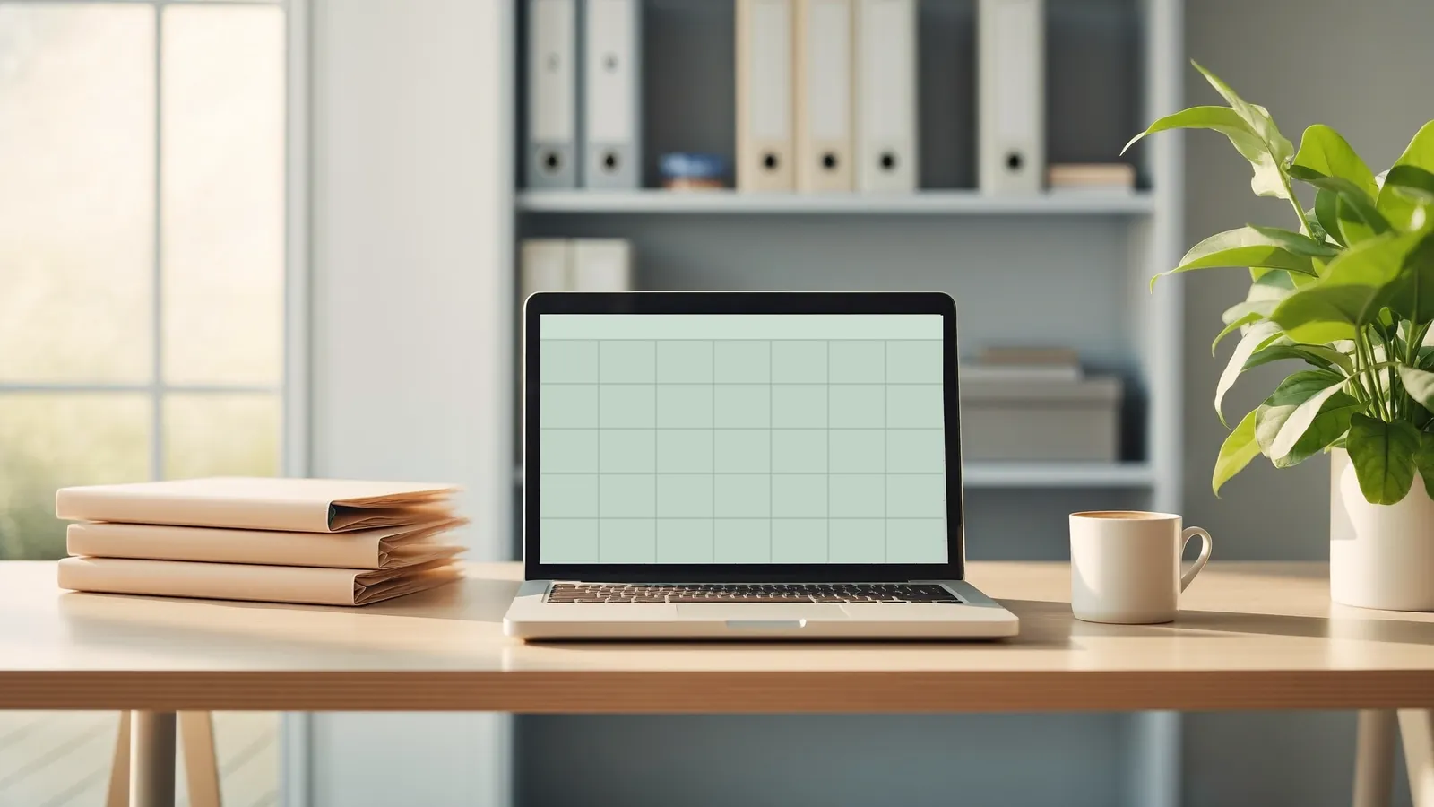 Law office desk with folders and a laptop for planning an interpreter assignment